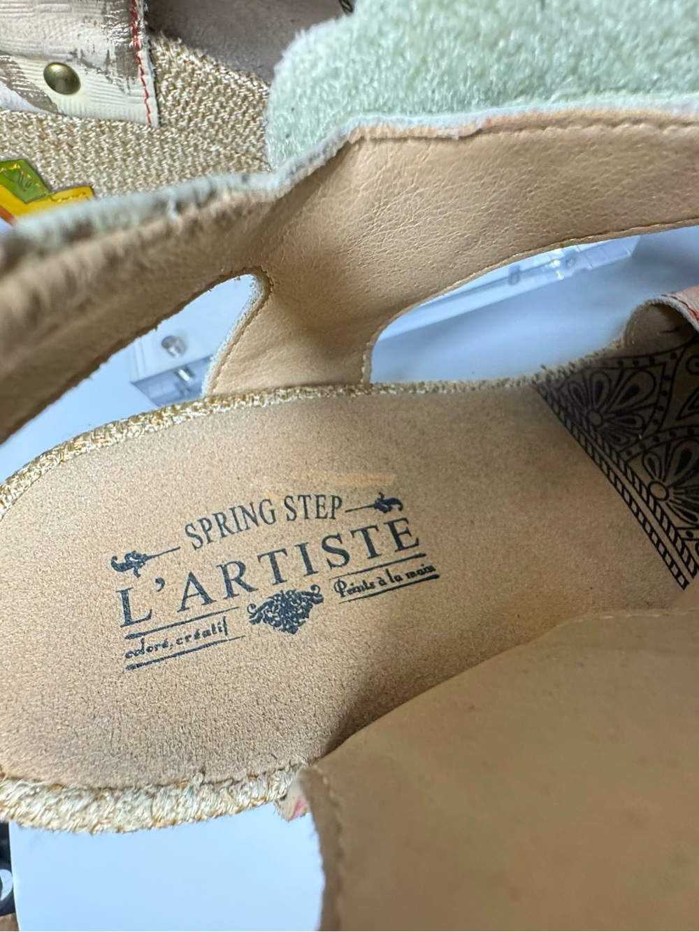 L’Artiste Spring Step KARNIT hand painted Floral Leather Espadrille Wedge EU 41 - Picture 9 of 13
